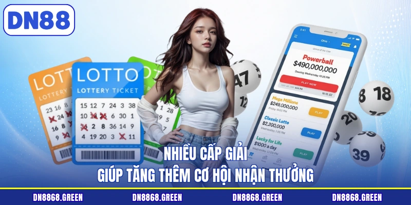 Nhiều cấp giải giúp tăng thêm cơ hội nhận thưởng